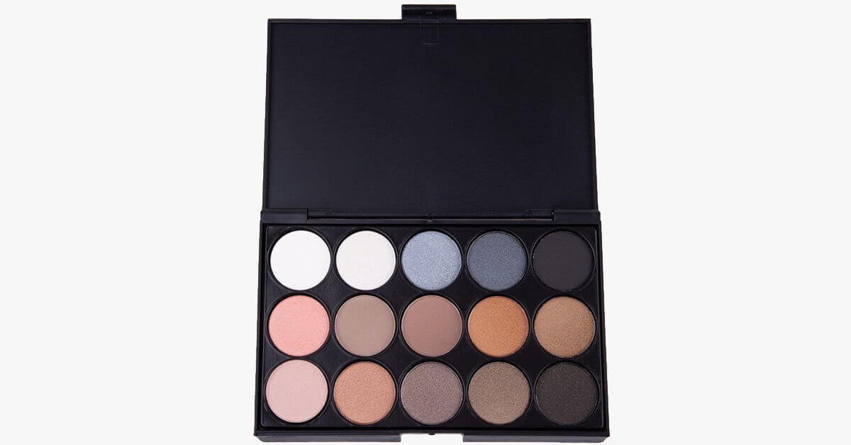 Hazel Midnight Blue Eyeshadow Palette With 15 Shades Smooth Consistent Eyeshadow For A Bold Look