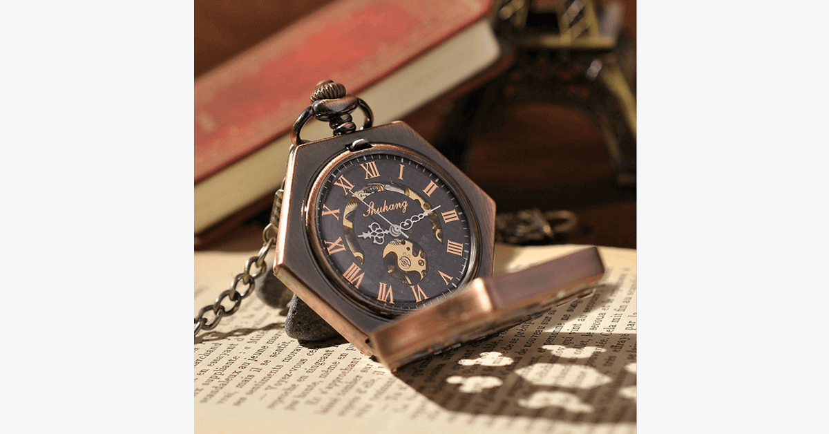 Hexlock Mechanical Pocket Watch Track Time In Style