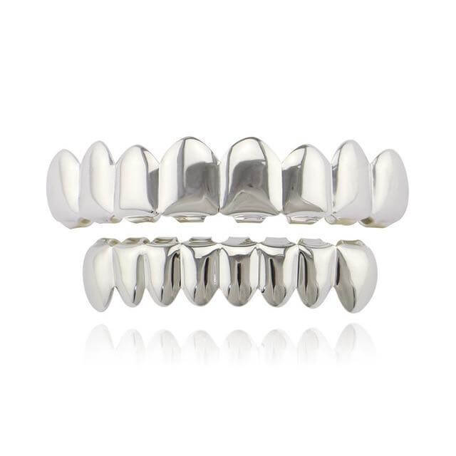 Hip Hop Gold Teeth Grillz Top Bottom Grills Dental Mouth Punk Teeth Caps Cosplay Party Tooth Rapper Jewelry Gift Xhyt1001