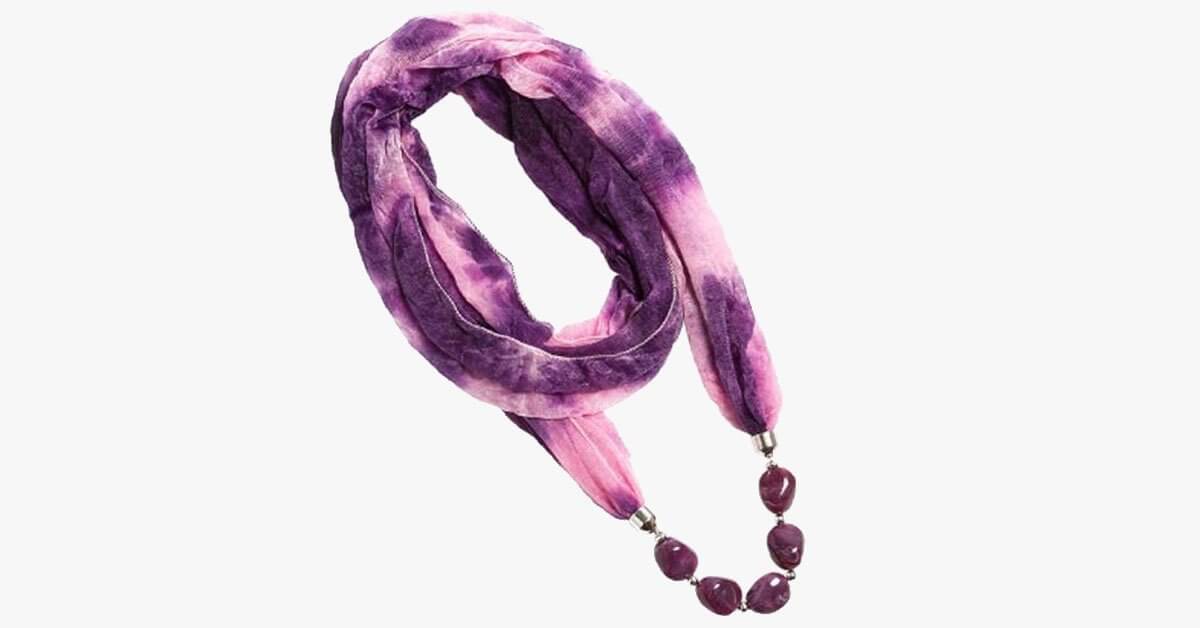 Hippie Earth Tone Scarf Necklace