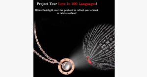 I Love You 100 Languages Projection Necklace Intricate Engraving For The Perfect Way To Express Your Love To Someone