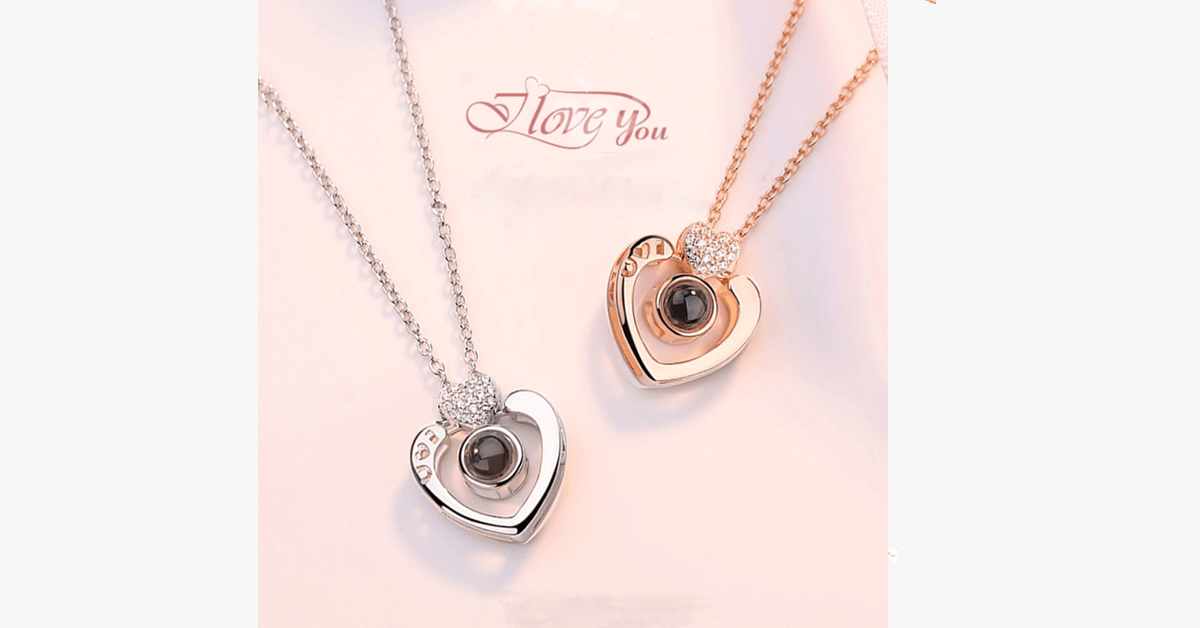 I Love You 100 Languages Projection Necklace Intricate Engraving For The Perfect Way To Express Your Love To Someone