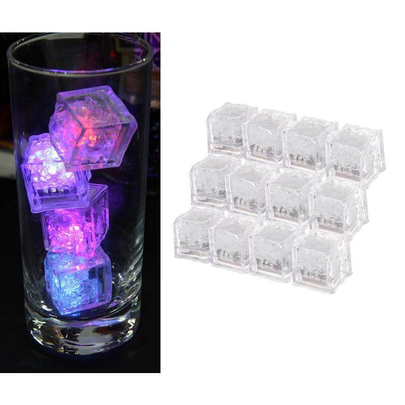 Ice Cubes 12 Pcs Light Up Led Glowing Colorful Ice Cubes