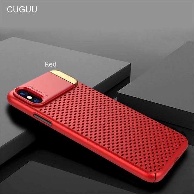 Iphone Case With Stand Breathable Hard Iphone Back Cover