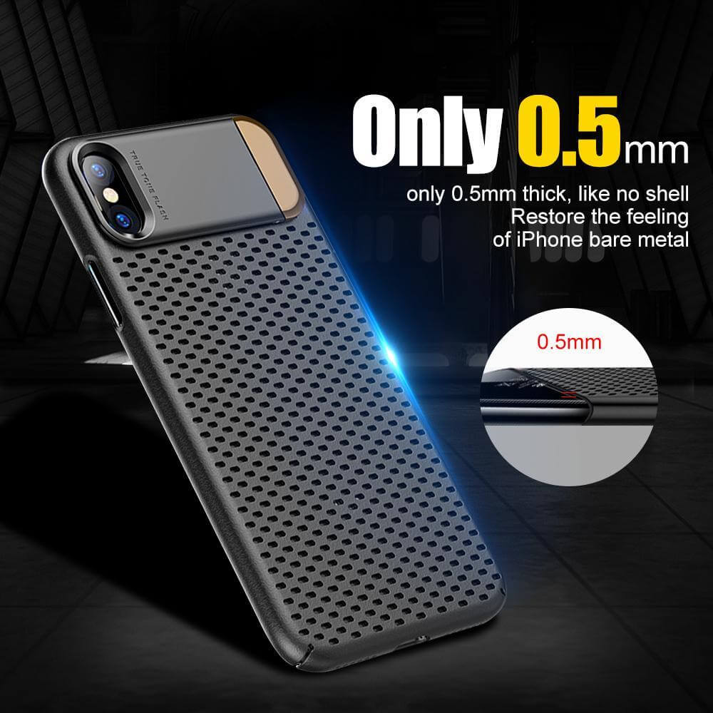 Iphone Case With Stand Breathable Hard Iphone Back Cover