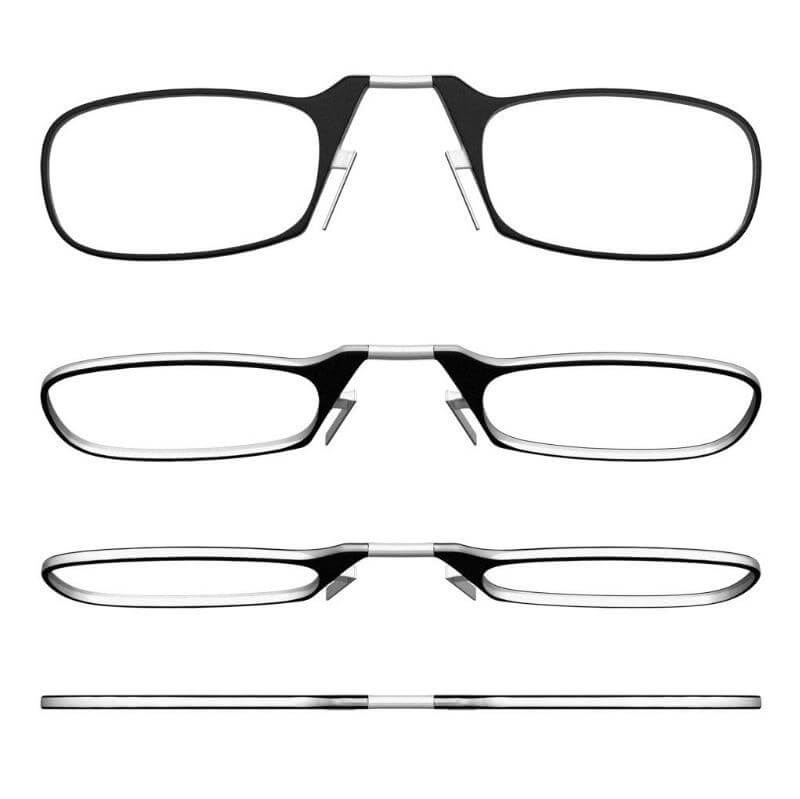 Isenghuo Clip Nose Reading Glasses Magnifier Men Mini Folding Reading Glasses Womens Easy Carry With Key Chain Case