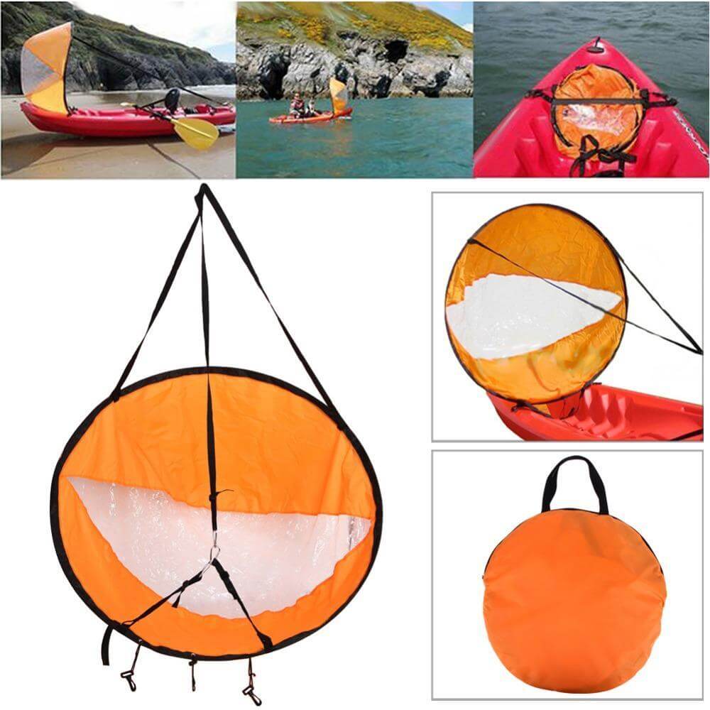 Kayak Sail Kit Foldable Wind Paddle Sailing Kit Clear Window