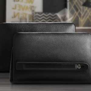 Leather Clutch Opens Only With Your Finger