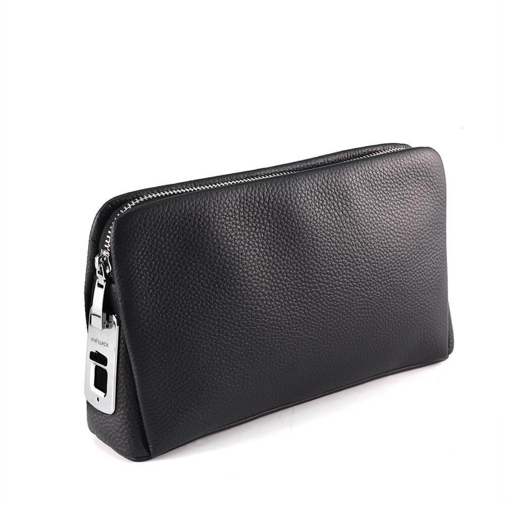 Leather Clutch Opens Only With Your Finger