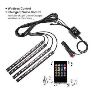 Led Interior Car Lights All Colors Sound Activation Wireless Remote Control