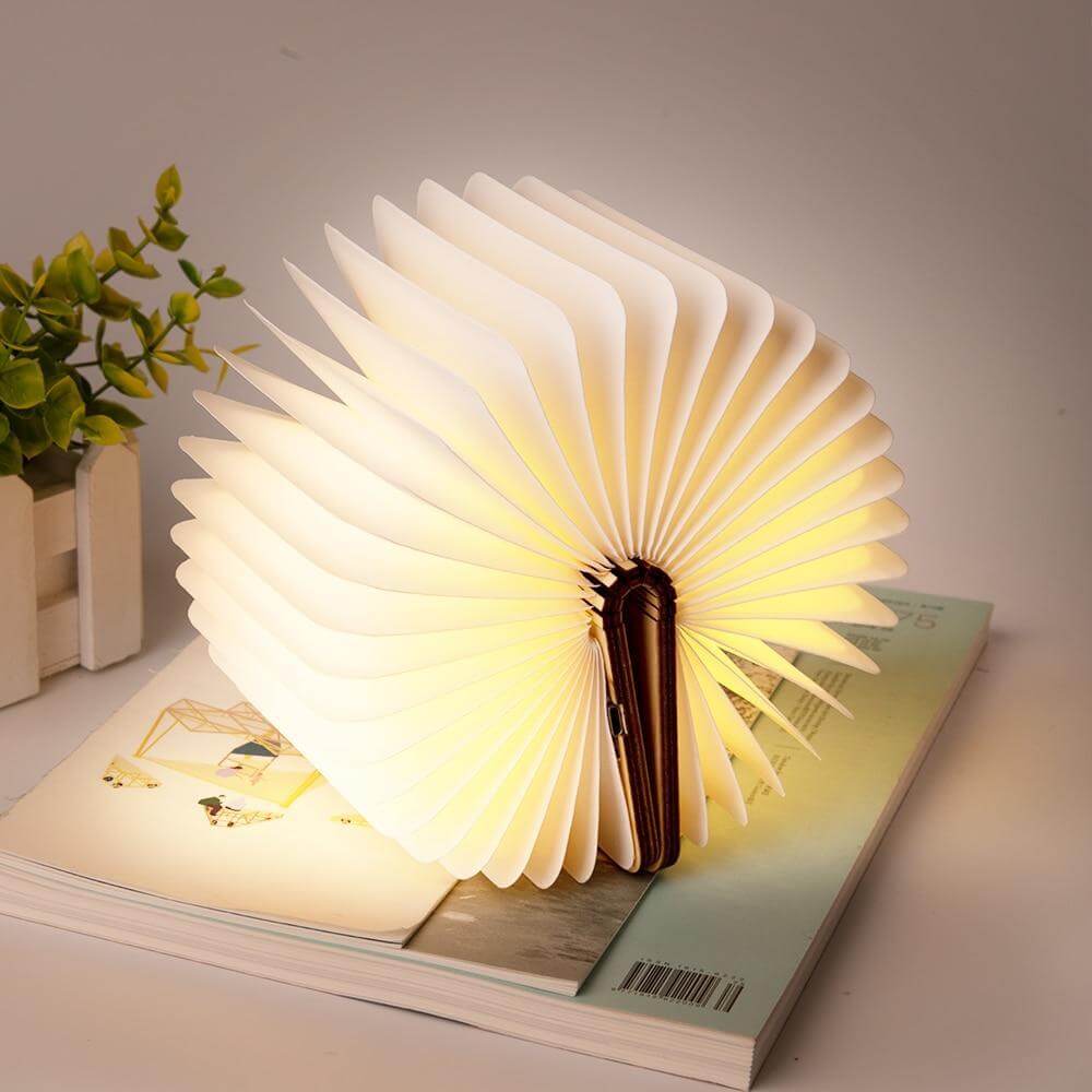 Led Magnetic Wooden Book Lamp