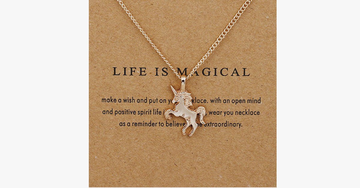 Life Is Magical Unicorn Statement Necklace