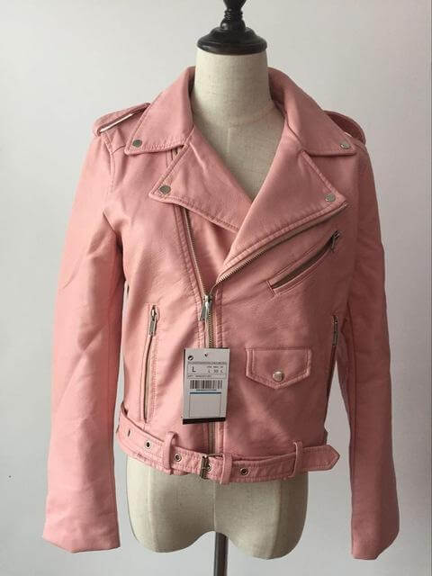 Long Sleeve Faux Soft Leather Jackets