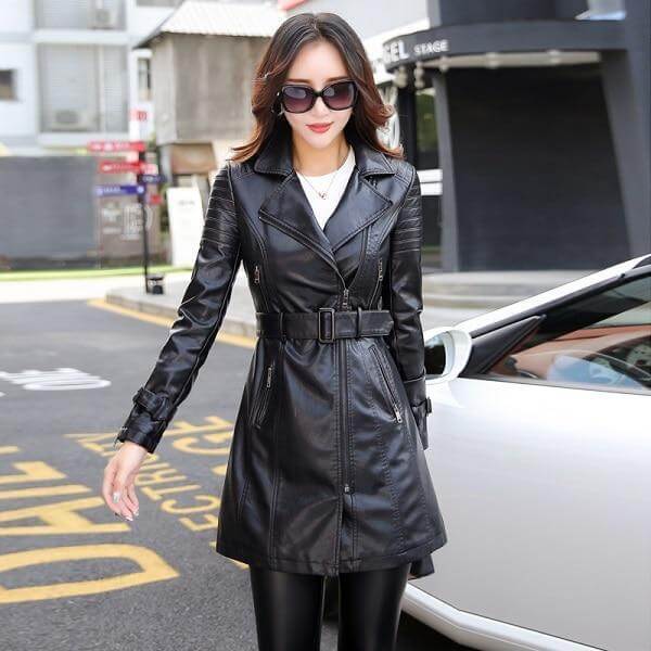 Long Sleeve Patchwork Pu Leather Jackets