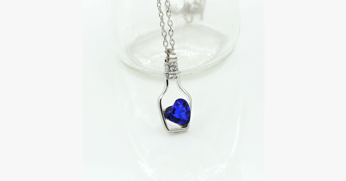 Love Bottle Gemstone Pendant Necklace For Whenever You Need A Sip Of Love