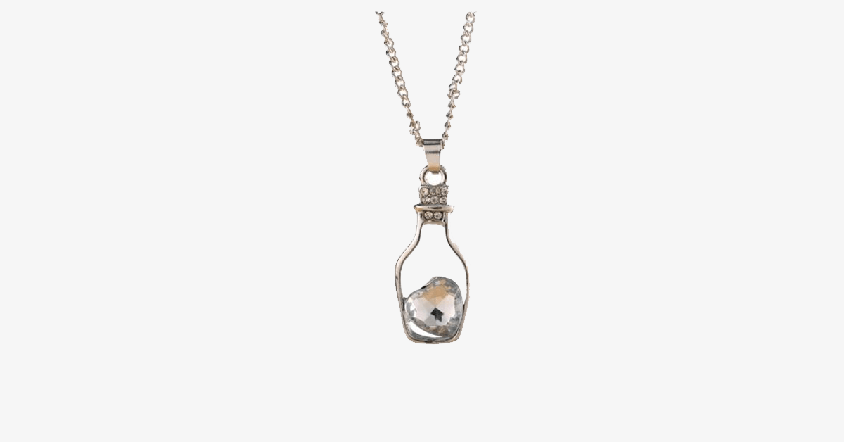 Love Bottle Gemstone Pendant Necklace For Whenever You Need A Sip Of Love