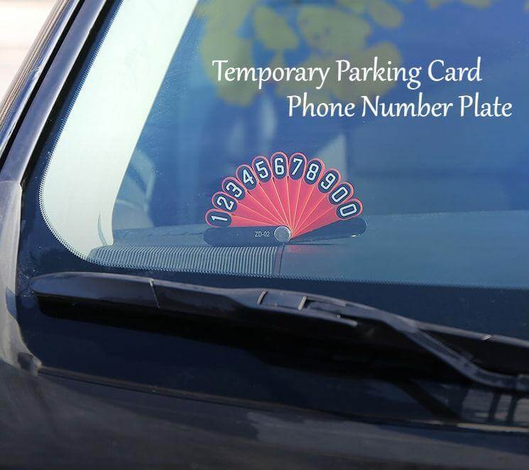 Luminous Temporary Parking Card Phone Number Plate Designed For Day Night