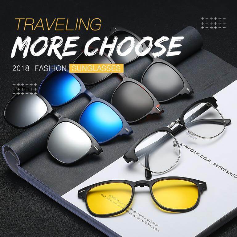 Magnetic Clip On Sunglasses Snap On Polarized Sunglasses