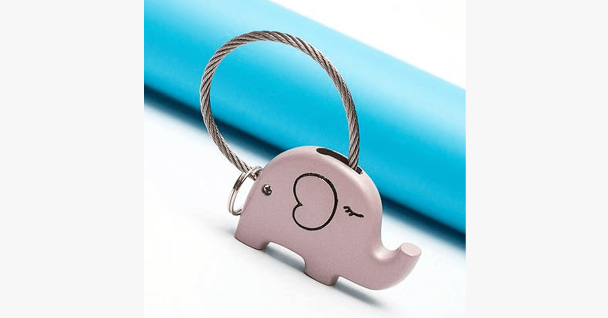 Magnetic Save Elephant Love Keychain