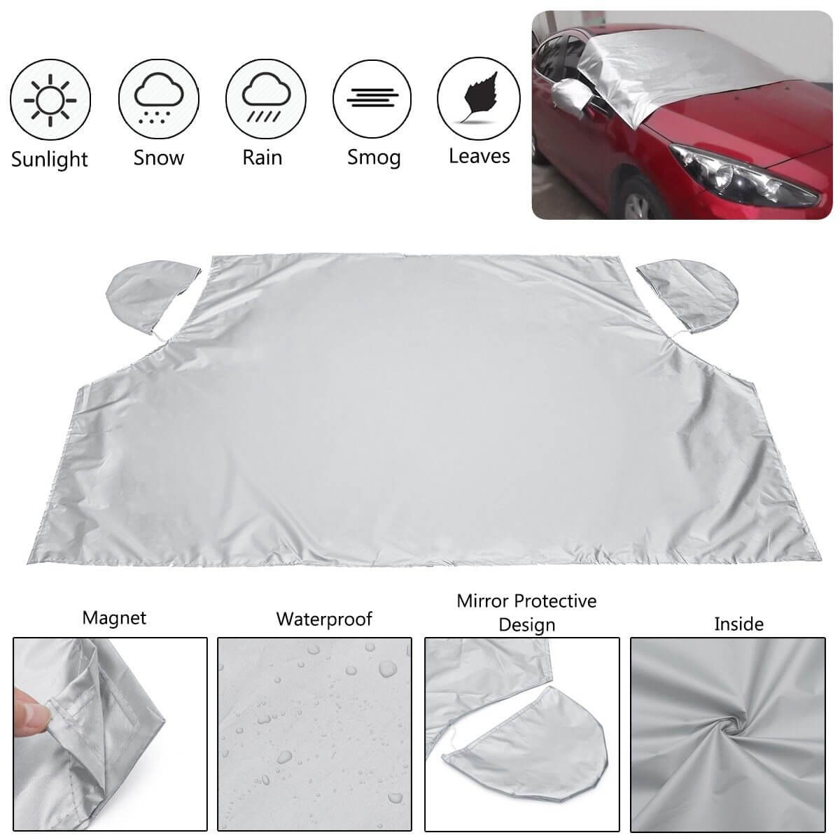 Magnetic Windshield Snow Cover Winter Frost Guard Windshield Cover