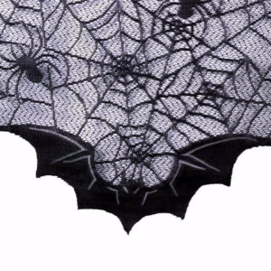 Mantel Decor Halloween Mantel Scarf Bat Lace Mantel Scarf