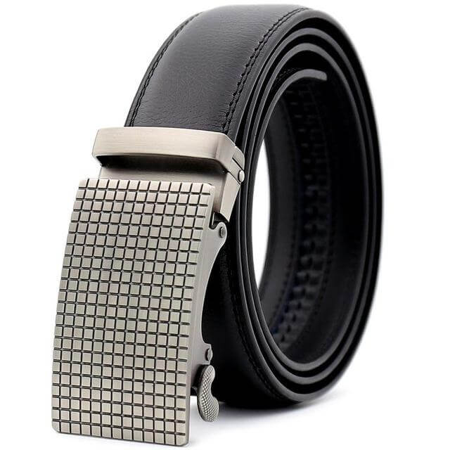 Mens Adjustable Buckle Mechanism Leather Belt
