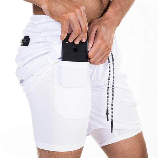 Mens Running Shorts Breathable Secure Pocket Fitness Gym Shorts