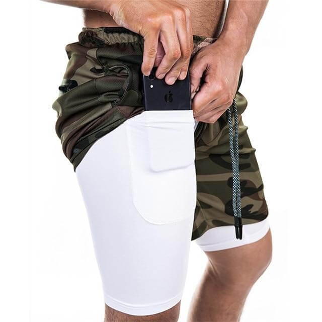 Mens Running Shorts Breathable Secure Pocket Fitness Gym Shorts