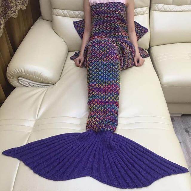 Mermaid Blanket Adult Kids Crochet Mermaid Tail Blanket