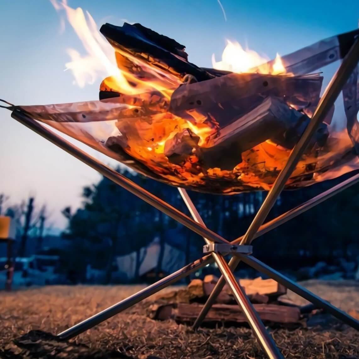 Metal Fire Pit Bonfire Pit Portable Outdoor Fire Pit Stand