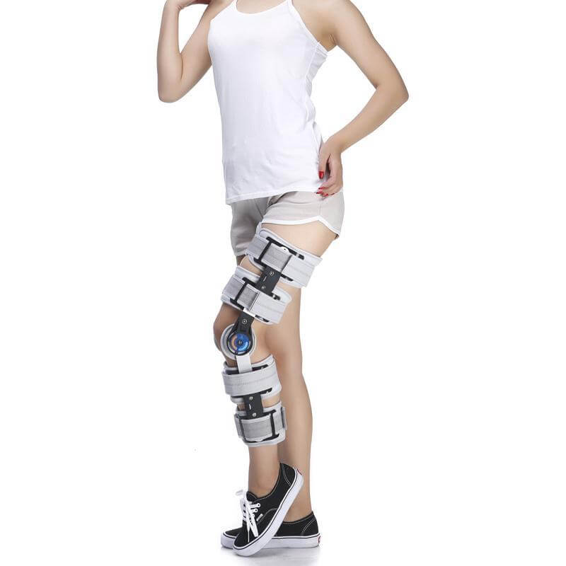 Metal Knee Brace Hinged Knee Brace Support Rom Knee Immobilizer