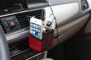 Mini Car Air Vent Storage Bag For Coins Keys Phones Sunglasses And Cup Holder