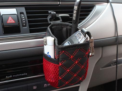 Mini Car Air Vent Storage Bag For Coins Keys Phones Sunglasses And Cup Holder