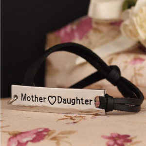 Mother Love Daughter Leather Strap Bracelet