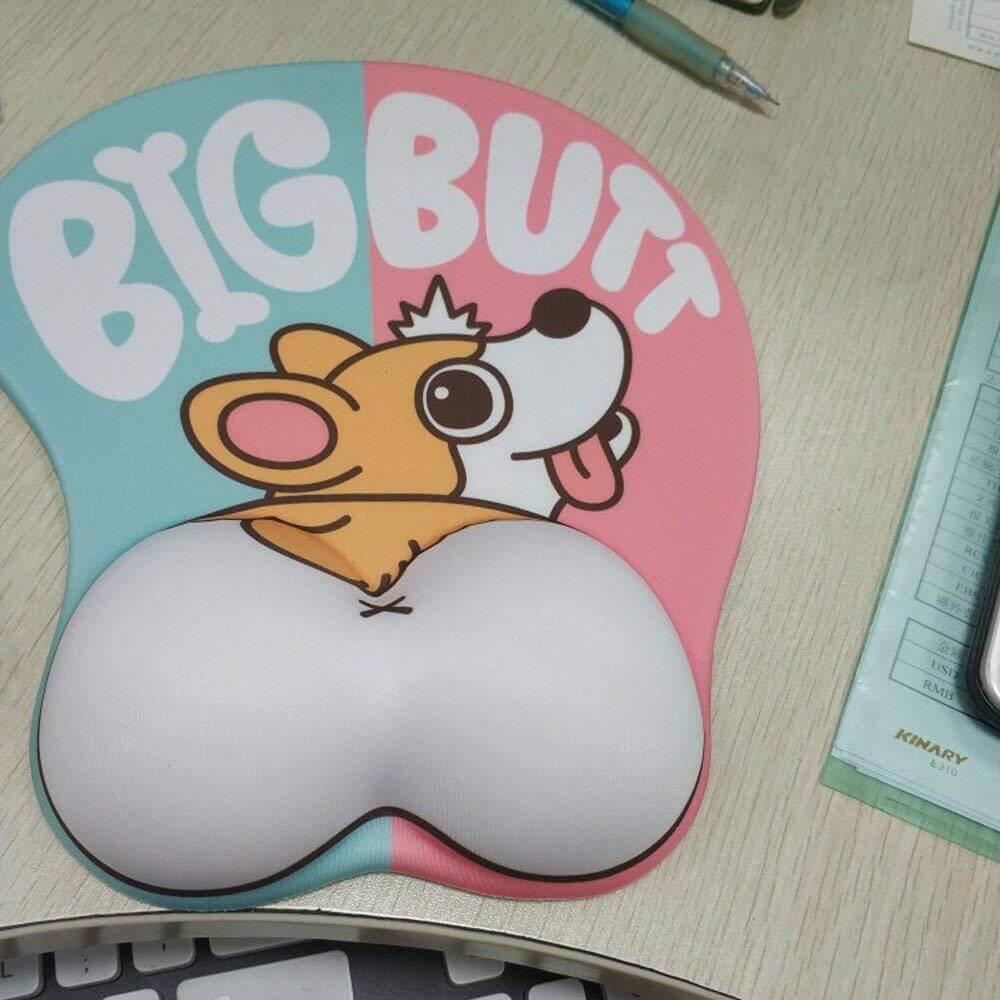 Mouse Pad With Wrist Support Rest Corgi Mouse Pad