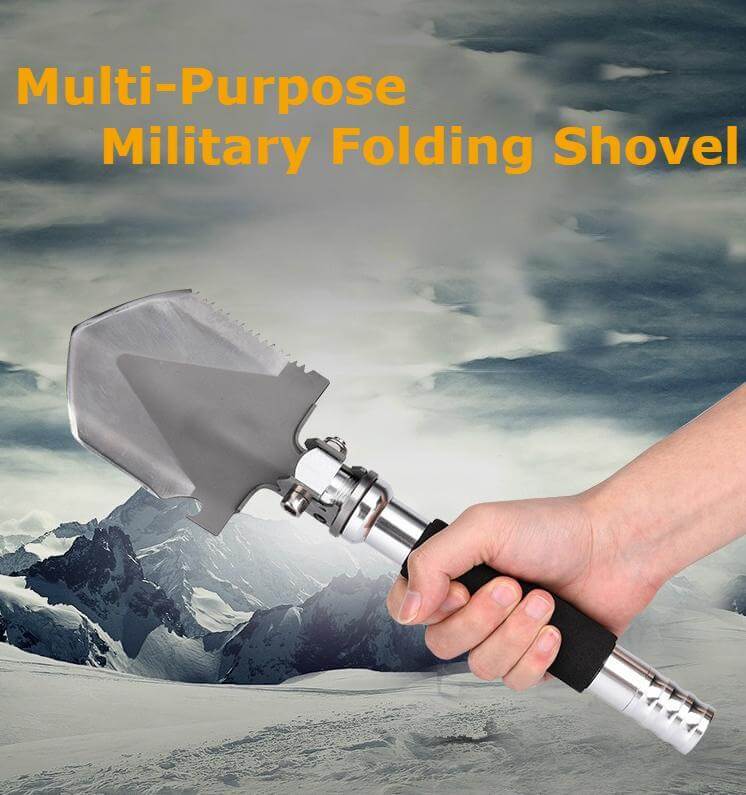 Multi Functional Mini Military Folding Shovel With Compass For Gardening Camping Outdoors
