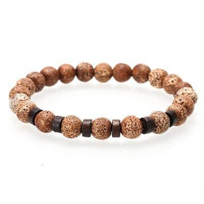 Natural Stone Bracelet Men Women Personalized Handmade Lava Stone Wood Beads Bracelet Men Male Jewelry Gift Pulseras Hombre 2019