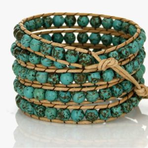 Natural Turquoise Stone Wrap Bracelet