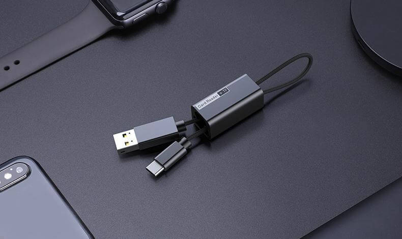 Never Suffer With Full Memory Or Low Battery Headache With 2 In 1 Card Reader Type C Cable