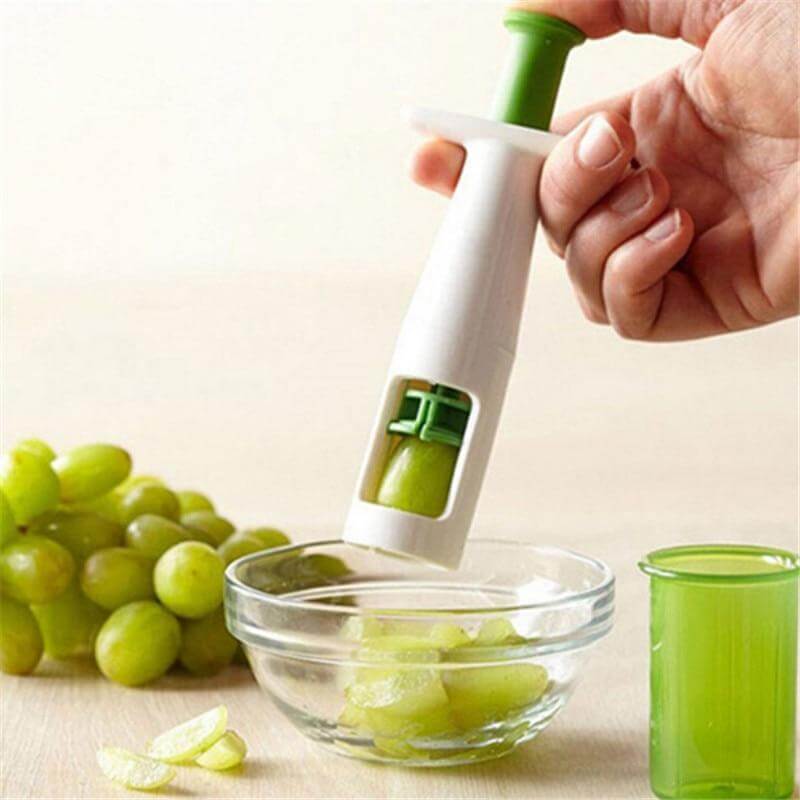 New Grips Grape Tomato And Cherry Slicer Kitchen Vegetable Fruit Cutter Tools Auxiliary Baby Food Kitchen Cooking Tools