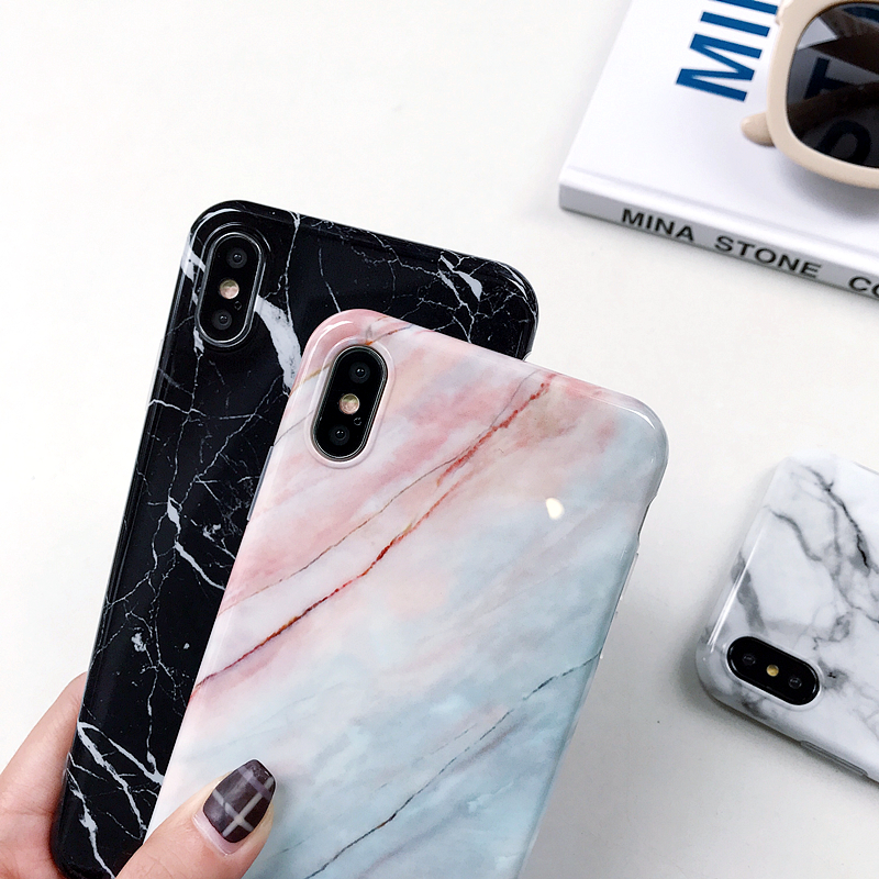 New Luxury Glossy Marble Veins Phone Case For iPhone Cover