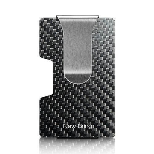 Newbring Metal Mini Money Clip Brand Fashion Black White Credit Card Id Holder With Rfid Anti Thief Wallet Men