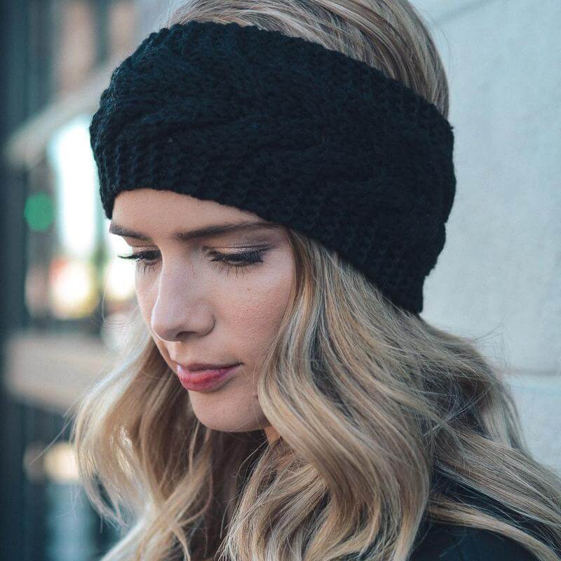 Open Back Knitted Ear Warmer Hats For Women