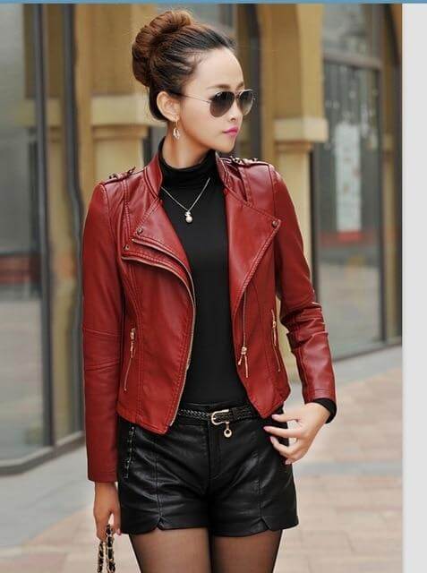 Orwindny Women Leather Jacket 2018