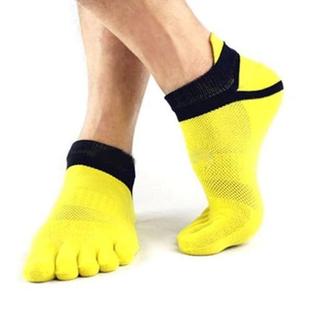 Outdoor Mens Breathable Cotton Toe Socks
