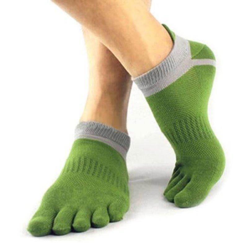 Outdoor Mens Breathable Cotton Toe Socks