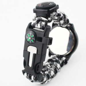 Paracord Watch Tactical Survival Wrist Watch Whistle Compass