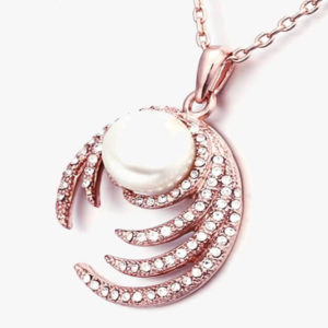 Pearl Diamond Rose Gold Necklace