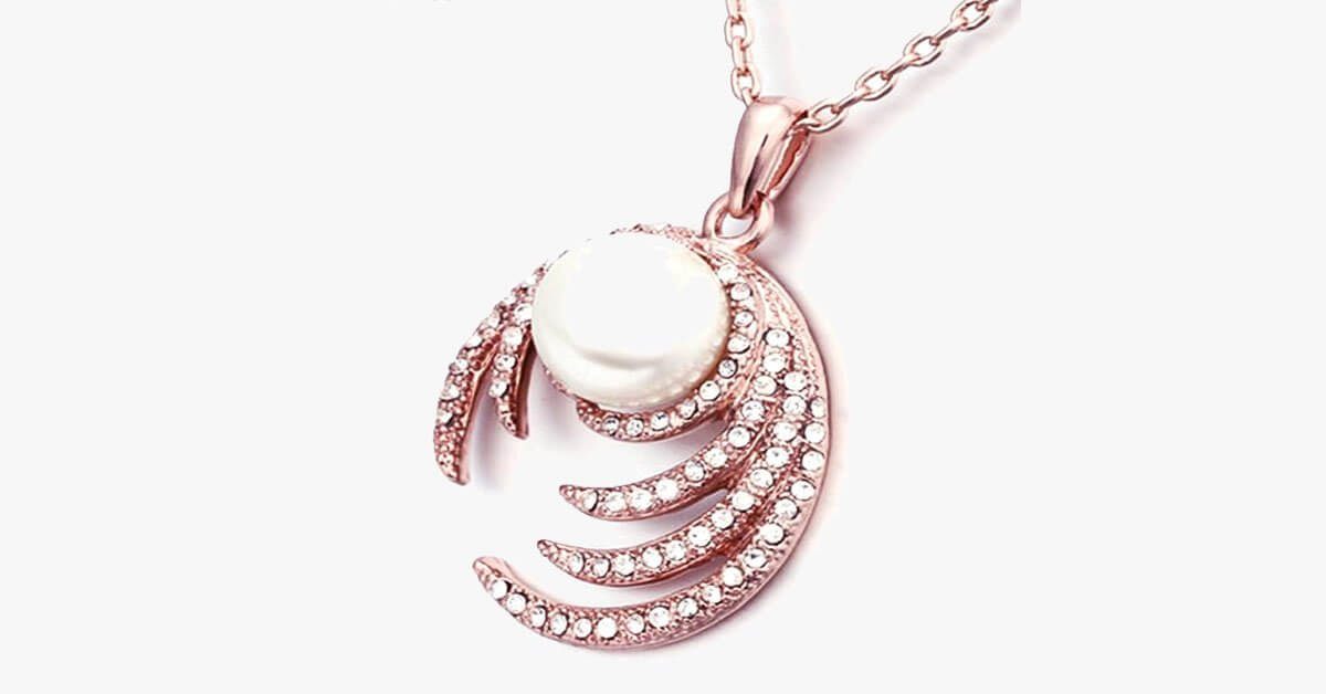 Pearl Diamond Rose Gold Necklace