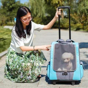 Pet Stroller Wheeled Dog Carrier Rolling Pet Carrier Travel Bag